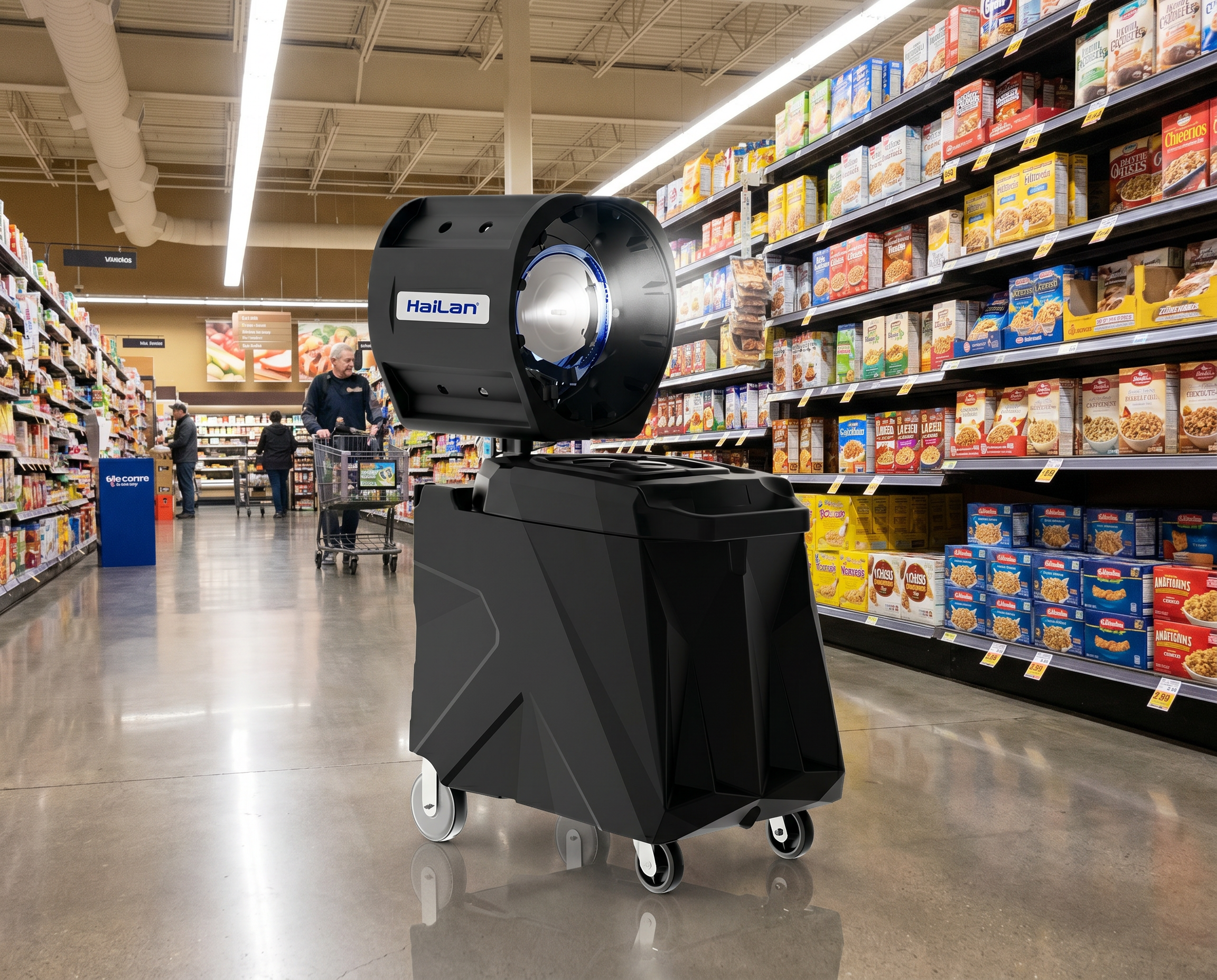 Venta de ventiladores industriales y air coolers portátiles para supermercados y tiendas. Enfriamiento eficiente